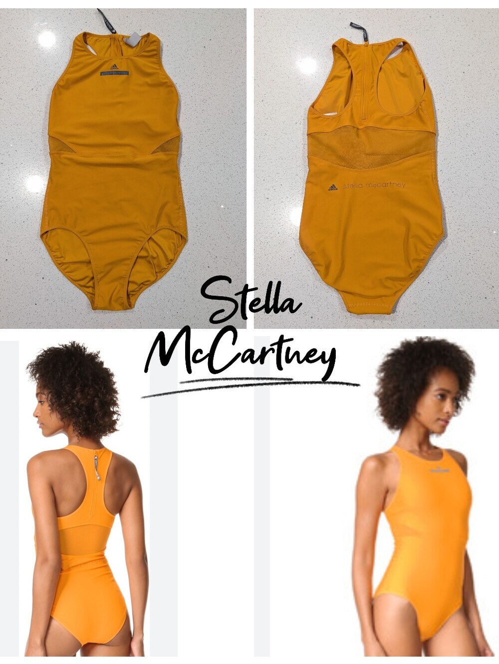 RARE Adidas Women's Small Swimsuit Swim STELLA McCartney Limited Edition YELLOW